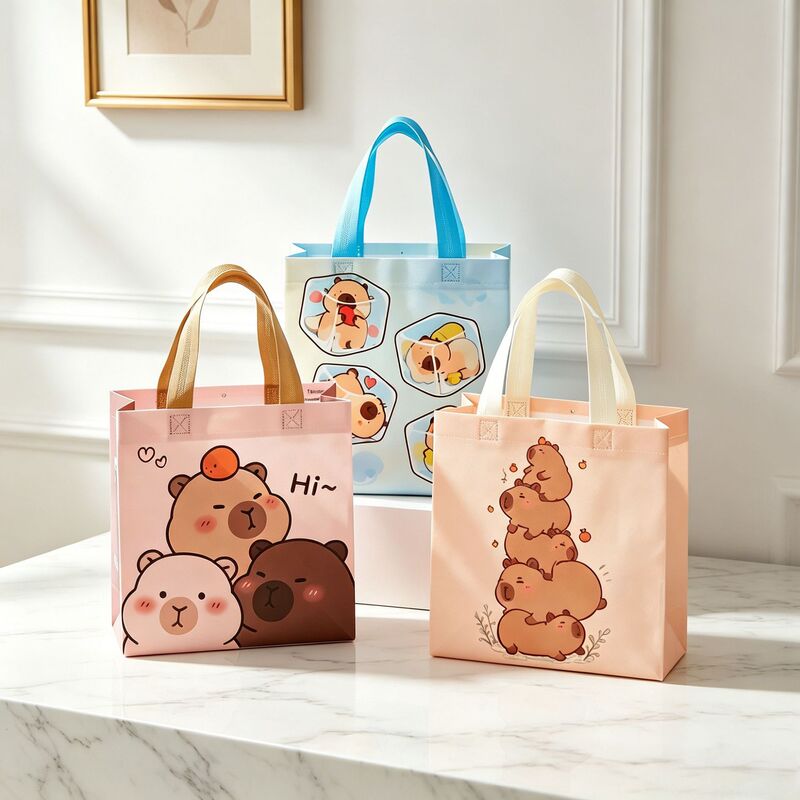 Cute Capibara Series Non-Woven Fabric Laminated Tote Bag Kindergarten Birthday Gift Bag Cute Gift Bag Cute Capibara Series Non-Woven Fabric Laminated Tote Bag Kindergarten Birthday Gift Bag Cute Gift Bag