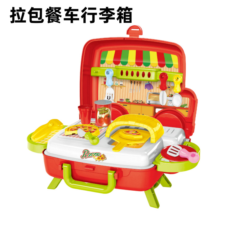 Tire de la bolsa de comedor coche juguete transfronterizo juego casa utensilios de cocina postre carrito de compras Caja de Herramientas niña niños herramientas médicas traje