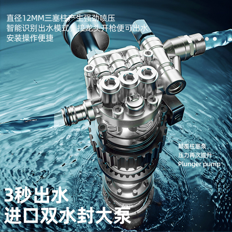 Cross-Border High-Pressure Car Wash Water Gun, Rechargeable Portable Lithium Battery Water Gun, High-Power Electric Display Water Gun, Cleaning Machine, Flower Watering Tool