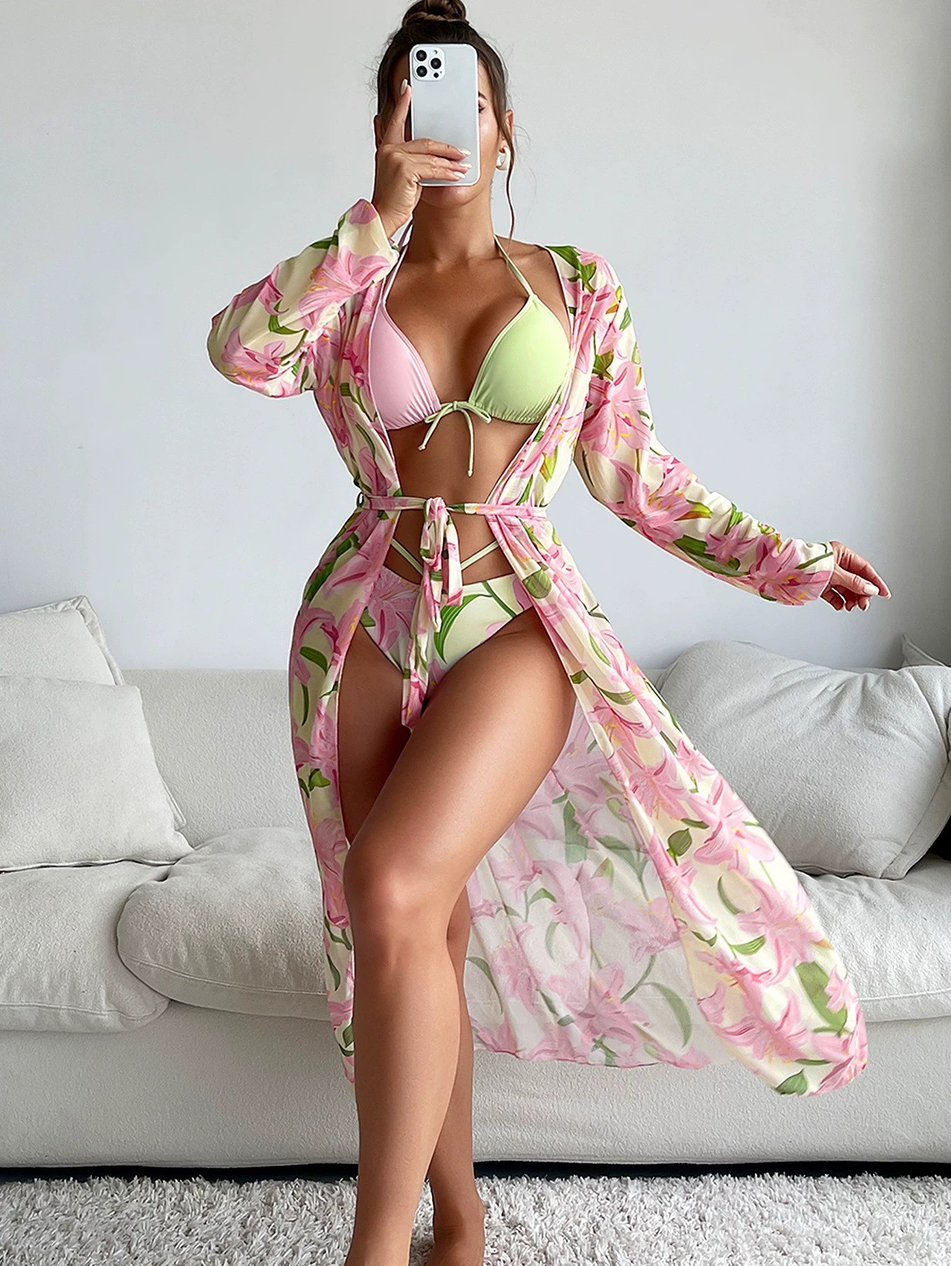 (Кросс-главная торговля), sexy купальник, комплект, европейский стиль, 3 предмета