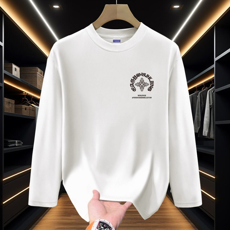 Herr streetwear långärmad t-shirt i bomull_voghion.com