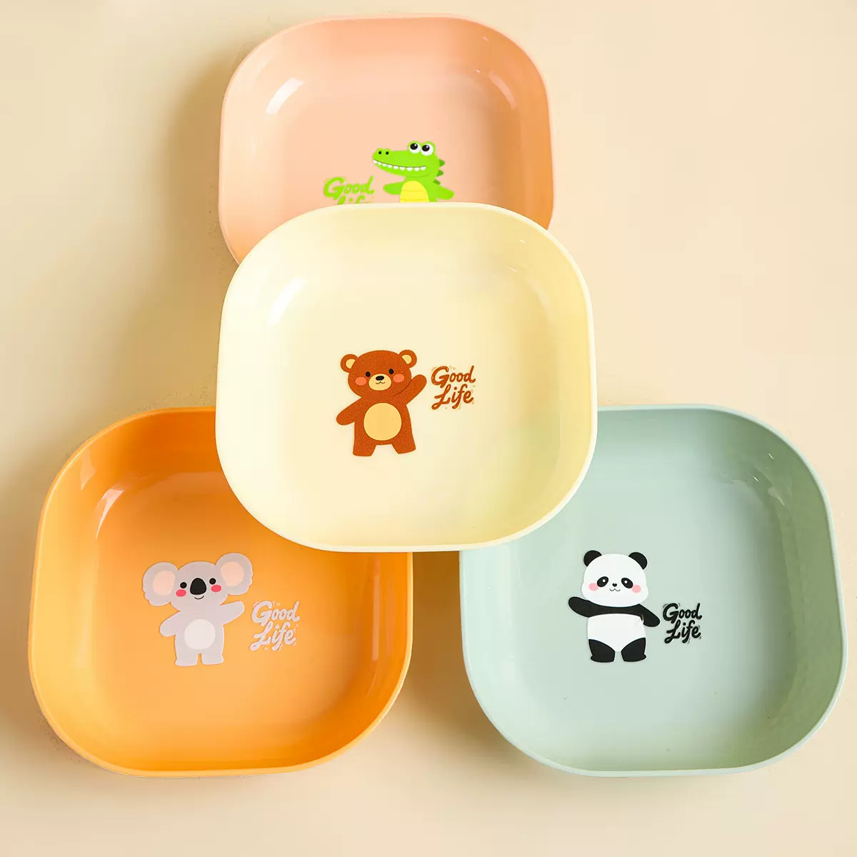 吐骨碟家用水果盘餐桌垃圾渣盘食品级可爱水果小方碟点心碟零食碟