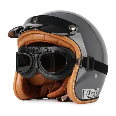Summer All-Season Universal Safety Helmet, Motosiklet dəbilqələri - m-cement-gray-black-mirror-free-hat-brim-face-towel