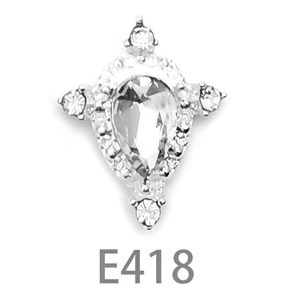 Nuevo transfronterizo europeo y americano estilo corona uñas joyería mezclado lote exquisito en forma de corazón rhinestone Cruz uñas rhinestone venta al por mayor