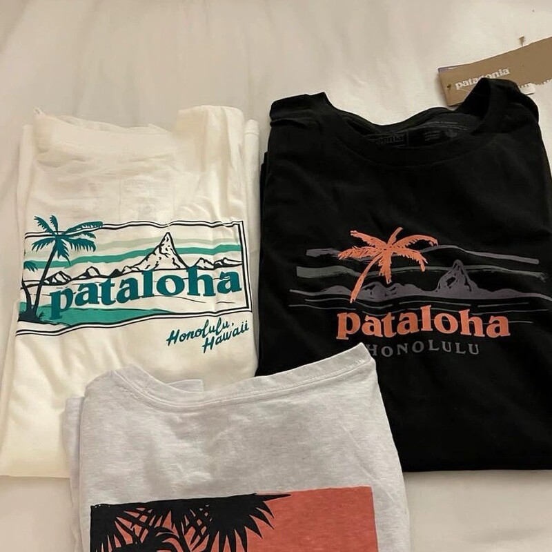 Summer New Pata Patagonia Classic Printed Sports Round Neck American Retro Short-Sleeved T-Shirt for Men and Women Summer New Pata Patagonia Classic Printed Sports Round Neck American Retro Short-Sleeved T-Shirt for Men and Women