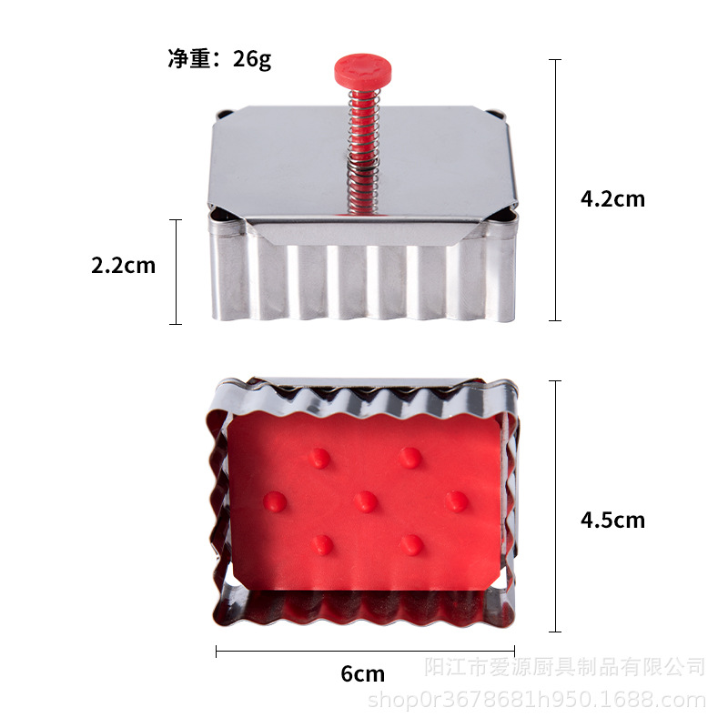 FUENTE Molde de galletas clásico de fábrica molde de galletas de acero inoxidable cuadrado