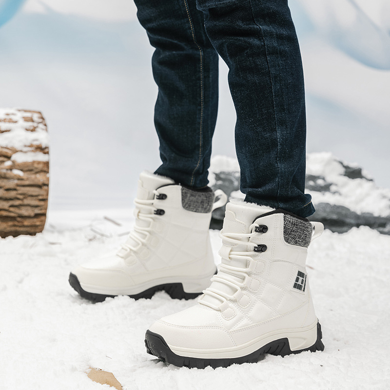 Botas de nieve de gran tamaño transfronterizas de fábrica para hombres y mujeres con zapatos de algodón gruesos para zapatos al aire libre antideslizantes botas cálidas para apoyar el cabello