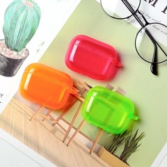 Apple airpods1/2 Bluetooth ヘッドフォンケース保護カバー 3/proTPU ソフトシェルキャンディーカラー蛍光透明色に適しています。