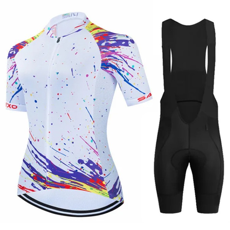 2024 spring outdoor sports cycling clothing bicycle women's short-sleeved overalls suit simple breathable comfortable