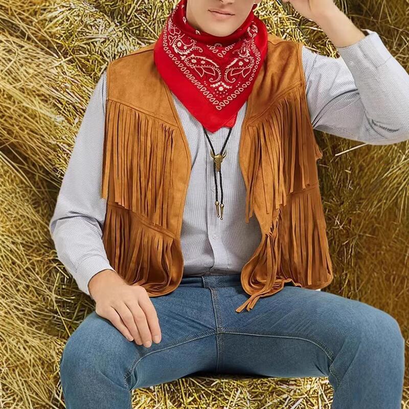 Cross-Border 2026 Halloween Men's Tasseled Suede Loose-Fitting Stylish Cardigan Vest Jacket Cross-Border 2026 Halloween Men's Tasseled Suede Loose-Fitting Stylish Cardigan Vest Jacket