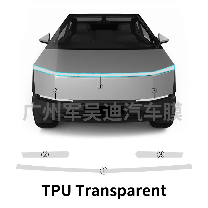 Tpu Light-Controlled Color-Changing White to Purple Car Headlight Film Cross-Border Exclusive Supply Suitable for Tesla Cybertruck