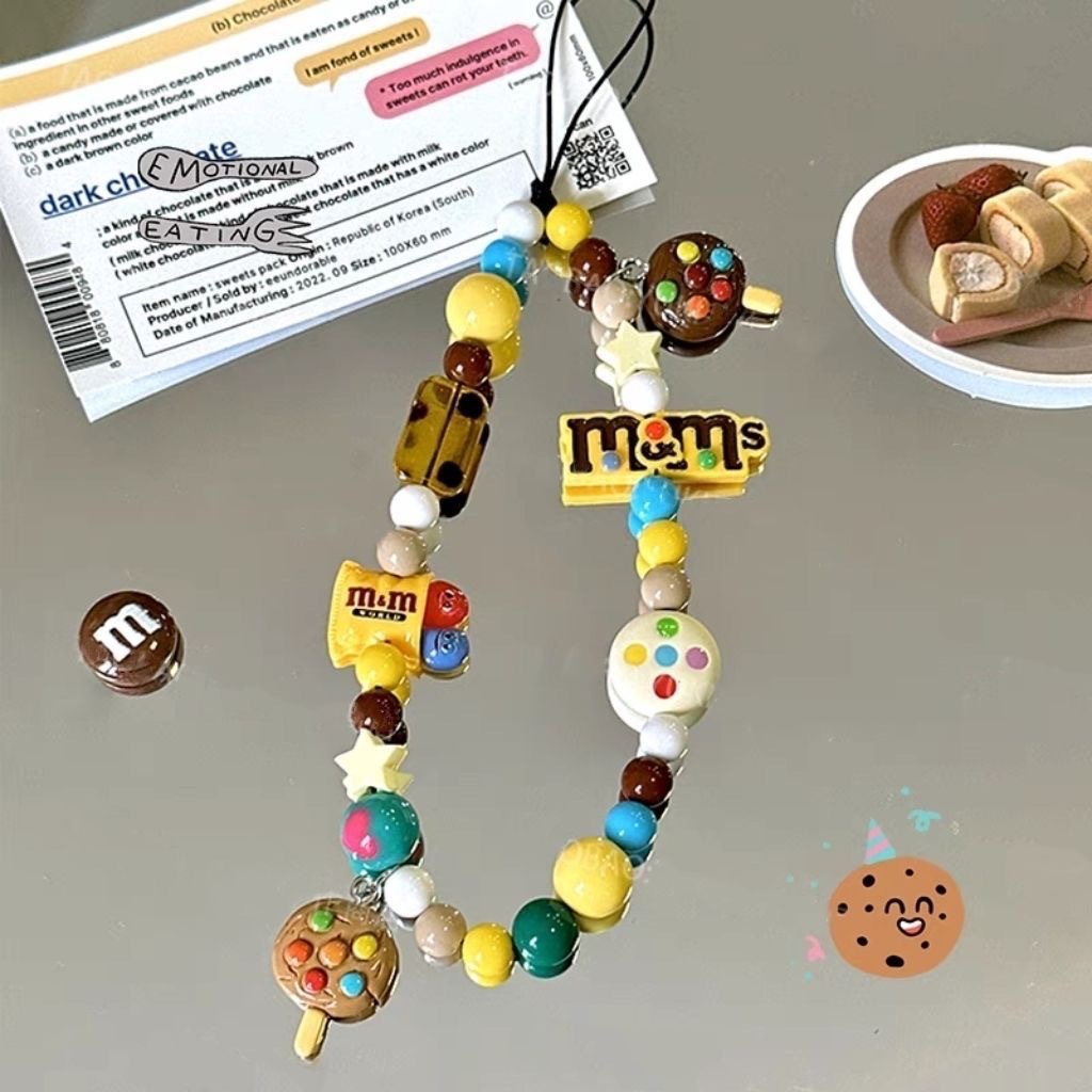 Original Cookie mm Frijol cadena del teléfono móvil Americano retro colgante CCD cadena colgante decorativo divertido Cámara decorativa cadena