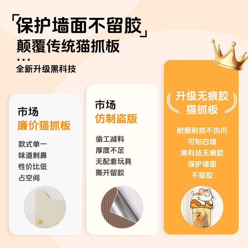 升级第四代猫爬垫贴逗猫神器耐磨猫抓贴多功能墙贴猫咪攀爬猫抓板|undefined
