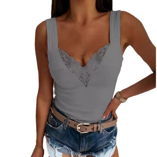 European and American Plus Size Amazon Cross-border New Arrival Fashion Casual Strappy Sexy Lace Vest