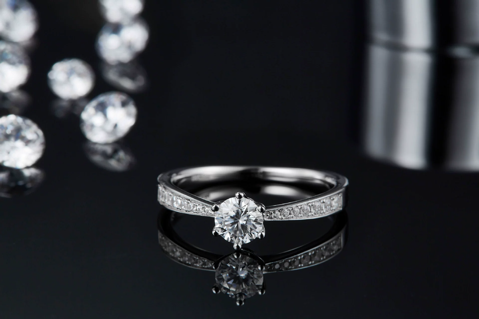 华莎珠宝 Ring with stone, classic accessory for St. Valentine's Day, 1 carat