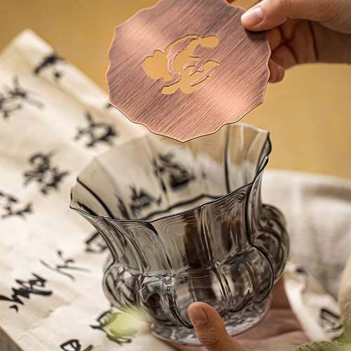 Japanese-style glass built water tea dregs tank household large tea washing cup washing basin Kungfu tea set accessories large waste water bucket