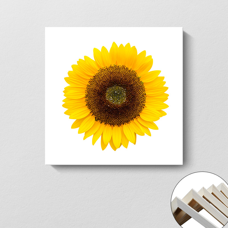 Pintura decorativa coreana girasol Sala de estar moderna y simple flores de sol colgando pintura mural del dormitorio del restaurante pintura cuadrada sin marco