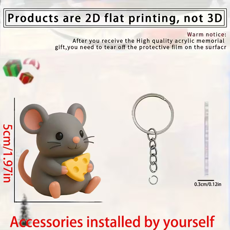 Transfronterizos nuevos personajes de dibujos animados de impresión plana 2D colgantes de llaver decoración pequeños colgantes modernos y simples