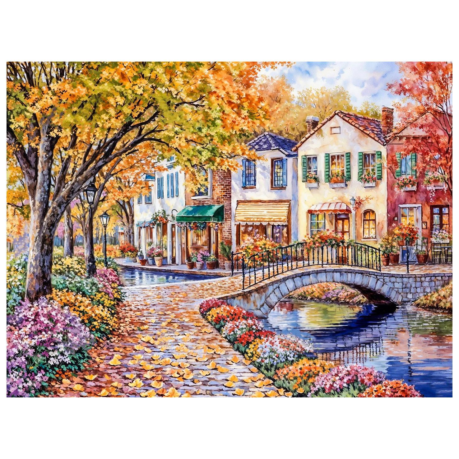 Diamante 5D dibujo de paisaje lleno de diamante cómic cabina bordado de diamantes diy redondo bordado de diamantes dibujo de diamantes a mano decoración para el hogar