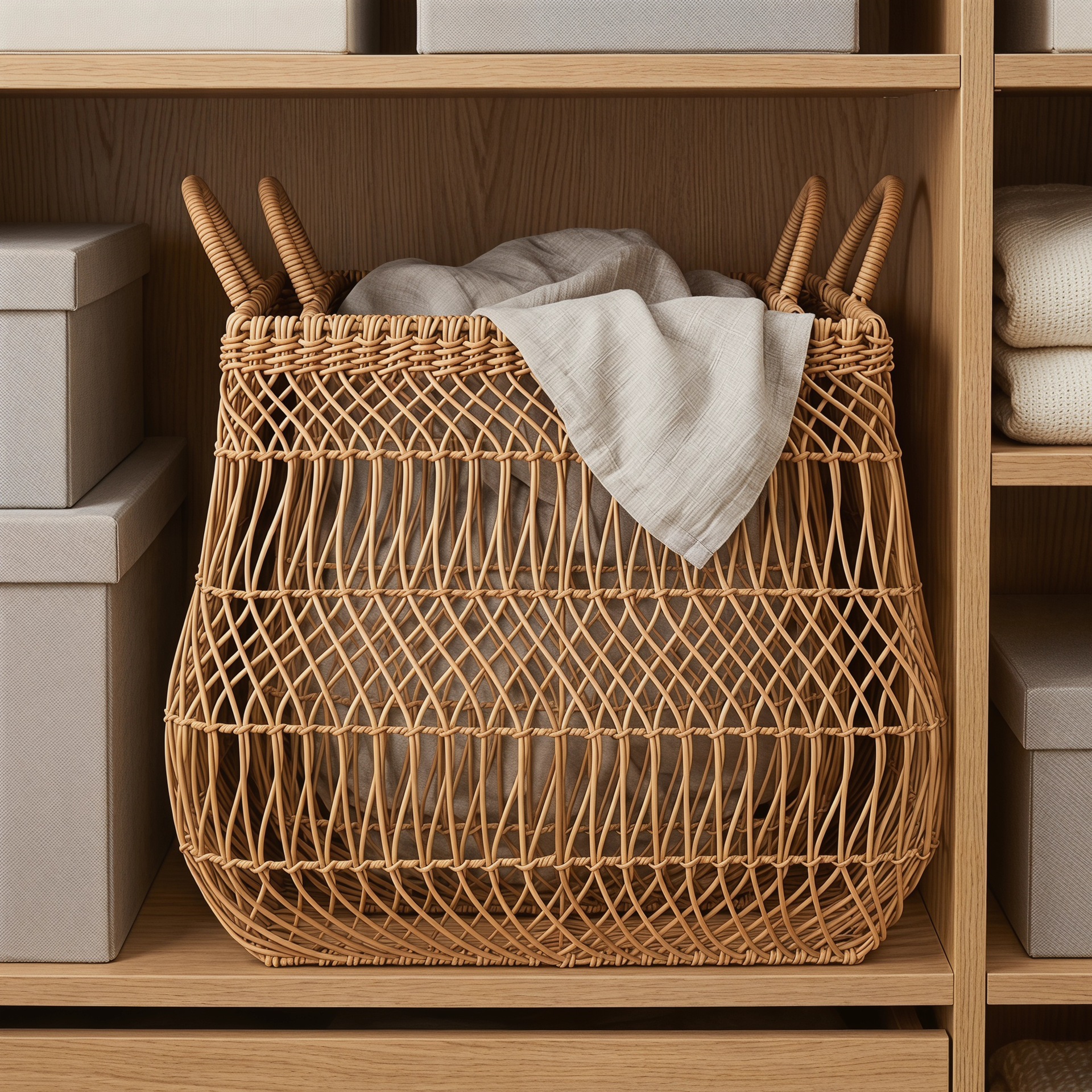 Cesta de lavandería de ratán, cesta de almacenamiento hueca de ratán PE, cesta de almacenamiento lavable para baño, cesta de almacenamiento multifuncional, comercio electrónico transfronterizo