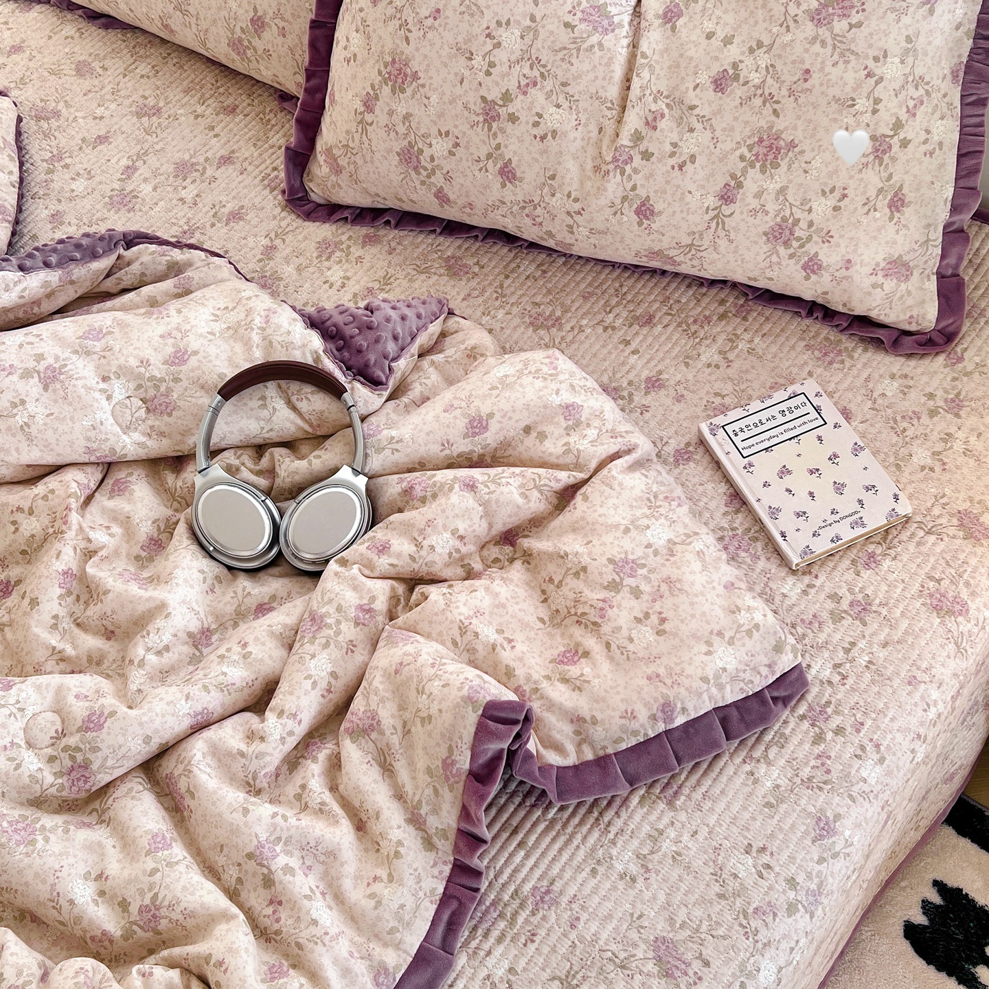 Cotton Fleece Printed Bedspread Spring and Autumn Quilt Core Can Be Matched with the Same Style Bedspread Four-Piece Set Milk Velvet Dormitory Home Bedding