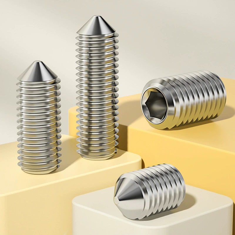 Наконечник из нержавеющей стали 304/316, шестигранный винт с внутренним шестигранником, машинный метр, безголовый винт M2M3M4M5M8M16