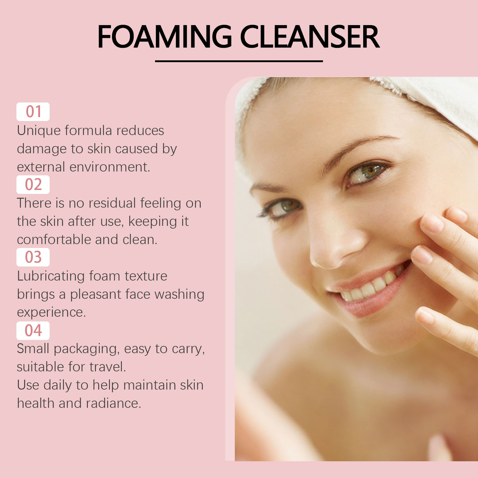 Description Picture 6 of itemRice Water Face Cleanser Remove Dirt Purifying Pores Fading Spots Oil Control Soft Brightening Moisturizing Foaming Facial Wash