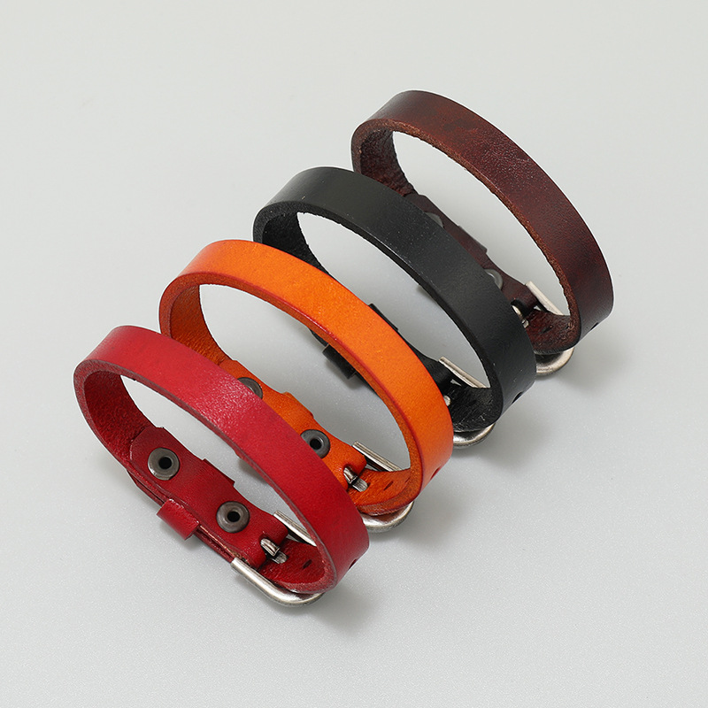 Simple Style Geometric Pu Leather Iron Unisex Bracelets 1 Piece