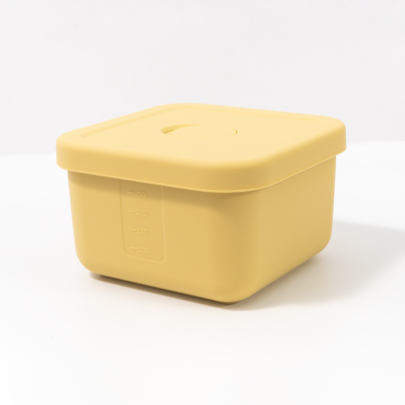 スクエアシリコンランチボックス 300ML 電子レンジ加熱オフィスワーカーミニランチボックスキッチンスクエアクリッパー|undefined