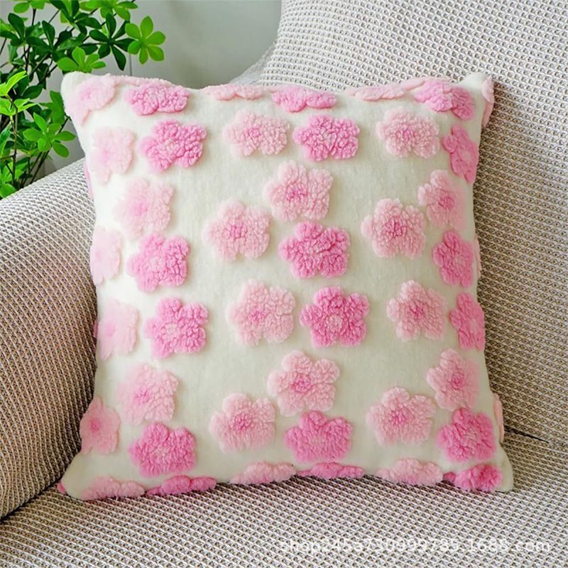 アマゾンの国境を越えて人気のある花抱き枕カバーは羊の小毛のクッションカバーのジャカードソファーのぬいぐるみ抱き枕クッションに似せている|undefined