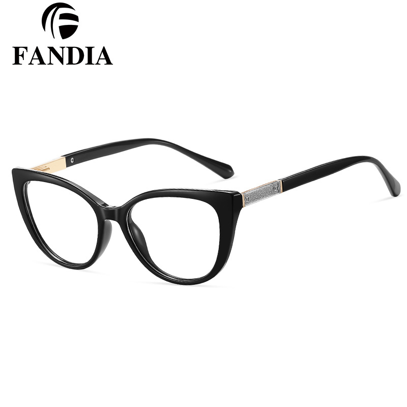 83622 Gafas anti-luz azul transfronterizas europeas y americanas, gafas de miopía, marco de gafas TR90, marco de miopía de ojo de gato de moda