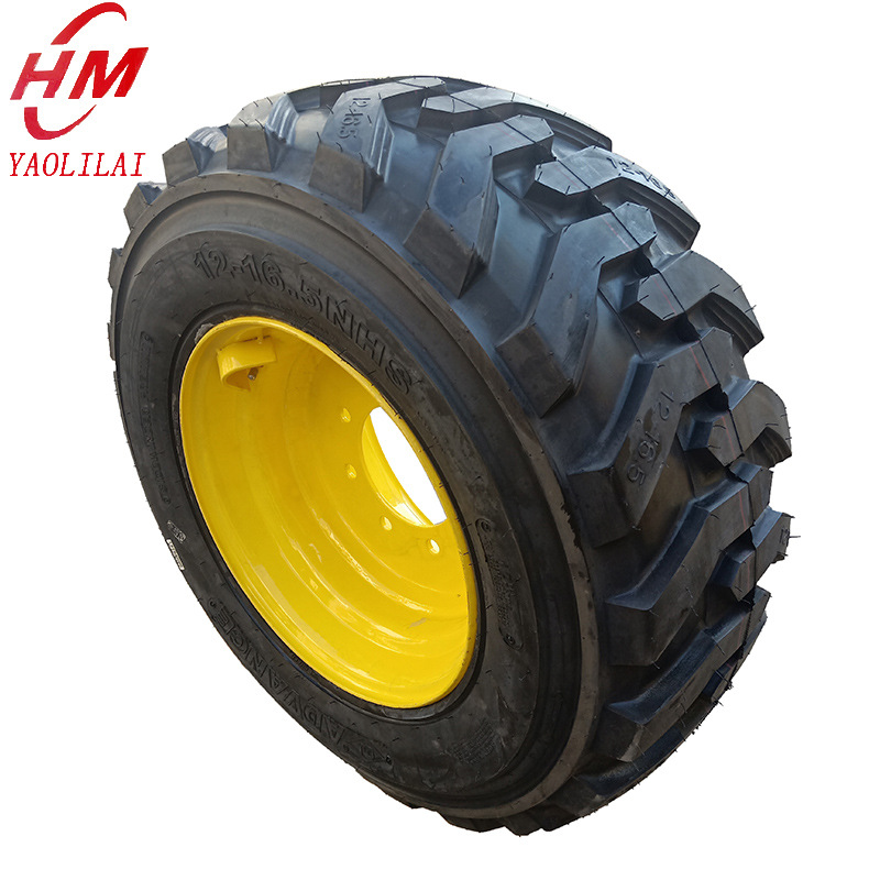 装载机胎12-16.5真空充气含内胎滑移装载机轮胎工程机械实心胎