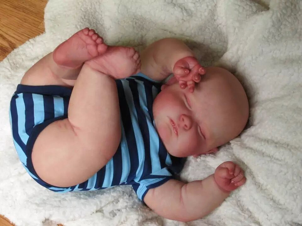 50cm pegamento completo gran hombre gordo Calvo bebé recién nacido muñeca de simulación transfronteriza e-commerce suministro de una sola pieza de entrega