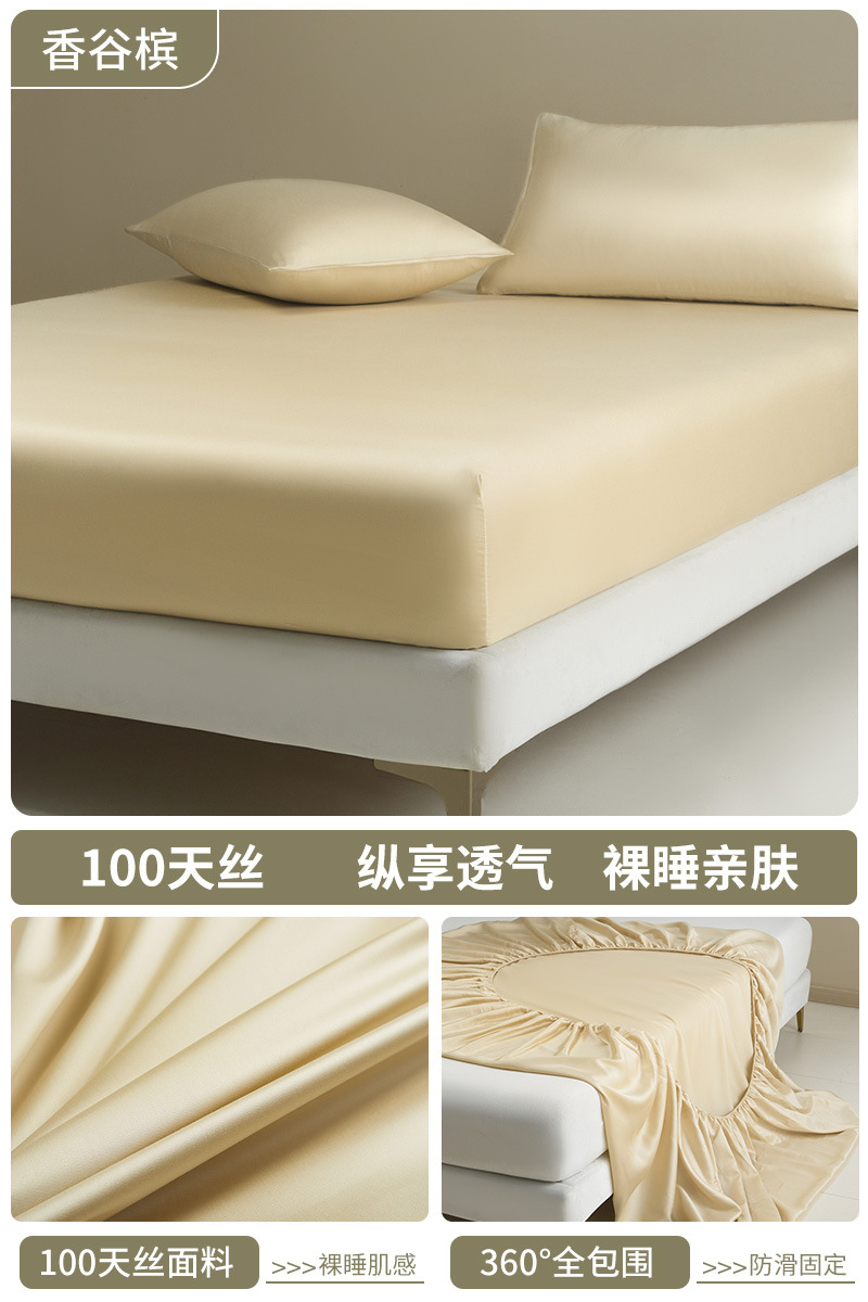 Sombrilla de cama de seda helada, cubierta protectora de colchón todo incluido de una sola pieza, juego de cama de dormitorio, juego de tres piezas 2025 nuevo verano 3