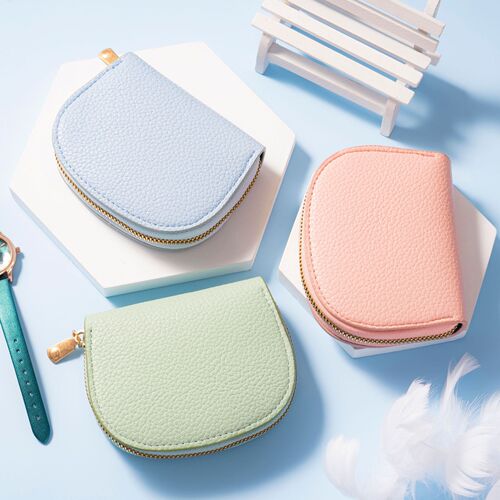 Fashionable Japanese-style small fresh breeze shell half-round accordion card case multi-card slot card protector credit card storage bag