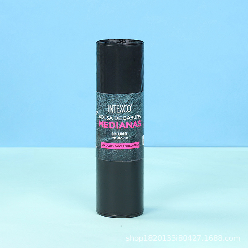 Bolsa de basura negra de boca plana para el hogar de múltiples especificaciones, baño de dormitorio, cocina gruesa, sala de estar, bolsa de basura de punto de ruptura