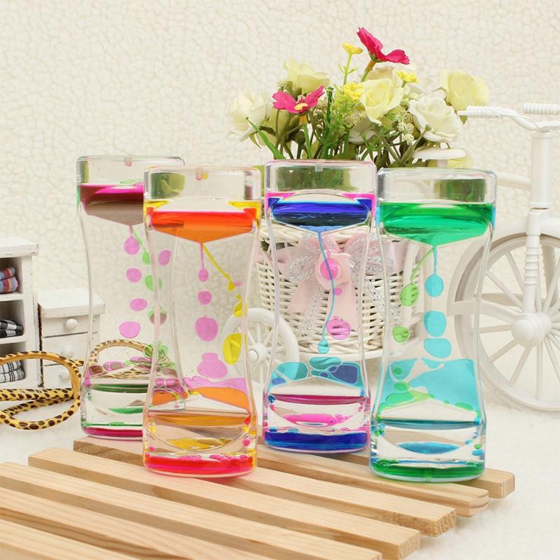 Fábrica de dos colores de goteo de aceite líquido reloj de arena creativo juguete de los niños regalo temporizador descompresión artefacto decoración al por mayor