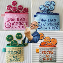 跨境新款FUCKS TO GIVE趣味3D刺绣徽章拉链袋礼物 创意恶搞礼品