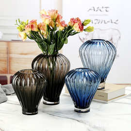 简约创意热气球玻璃花瓶高颜值花瓶插花客厅餐桌装饰摆件一件代发