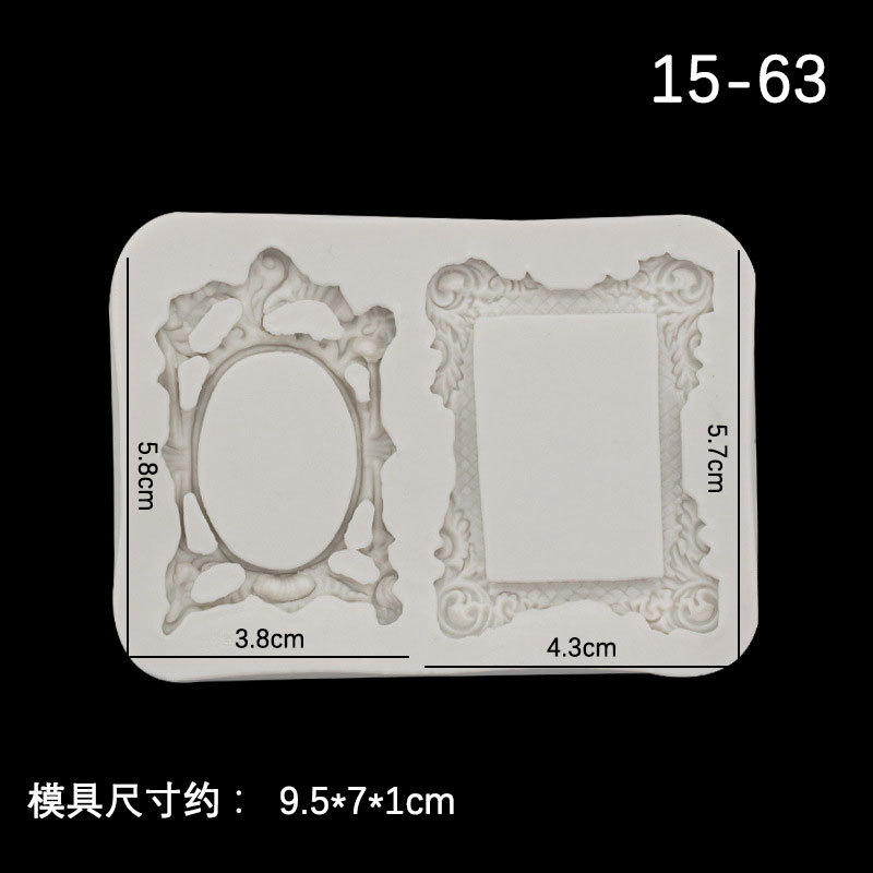 Retro en relieve marco de fotos flor ventana molde de silicona DIY creativo para hornear Decoración Accesorios fondant cake Decoration