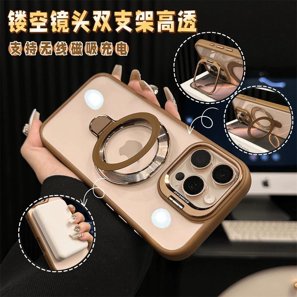 Магнитный держатель для объектива, подходящий для чехла Apple 17PROMAX, прозрачный защитный чехол U1 для iPhone 16