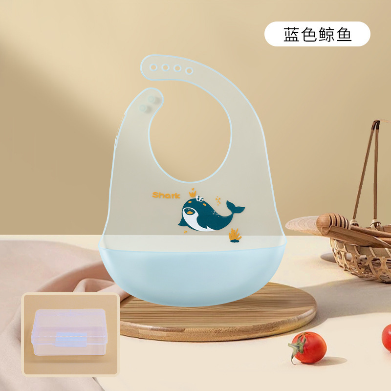 新しいベビーシリコンよだれかけ、夏の離乳食サプリメント、唾液袋、子供用の軽くて薄い防水よだれかけ|undefined
