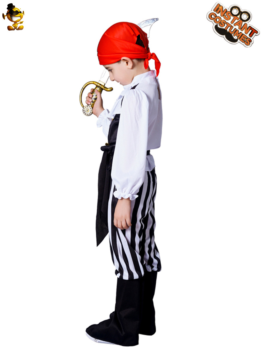 Traje de pirata de los hombres frescos de los niños transfronterizos Halloween carnaval niños pirata fiesta traje Cosplay traje image 4