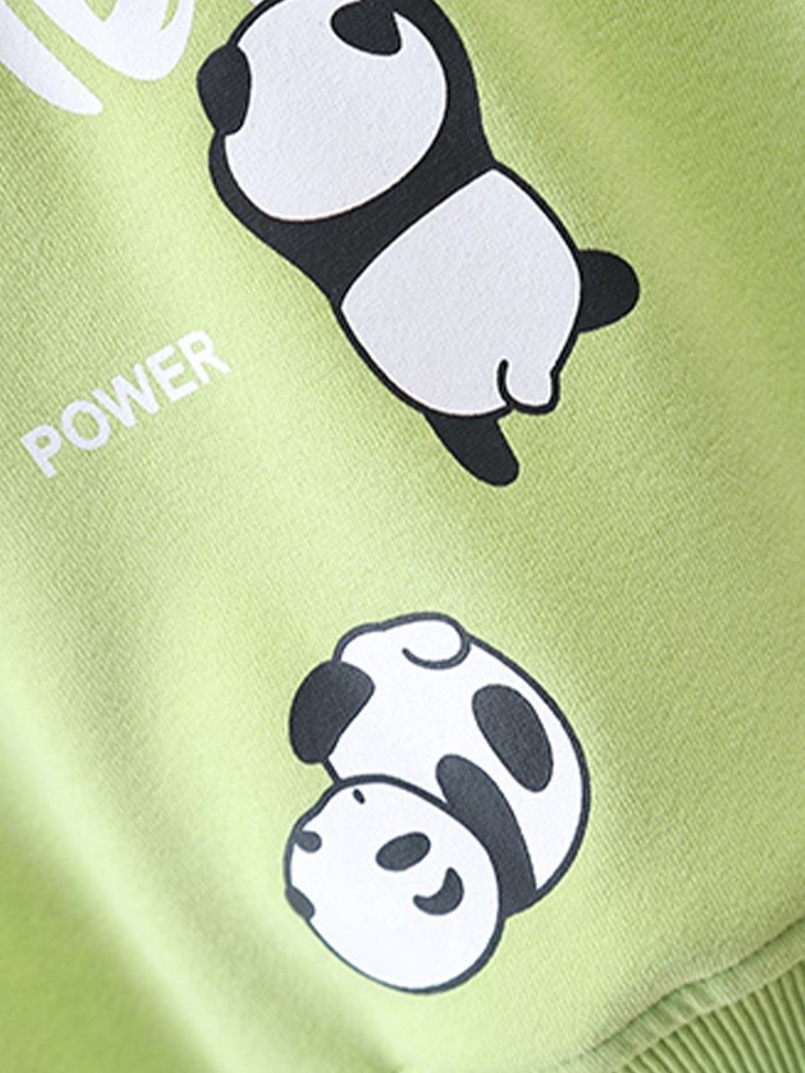 Conjunto de Sudadera Panda para Niños 6154, Primavera y Otoño 2026, Ropa de Bebé Moderna, Conjunto de Dos Piezas para Niños