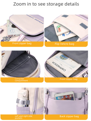 Natural Fish New Student Backpack for Children, Grades 3-6, Dual Shoulder Bag Backpack for University Students, Girls, and Middle School Students