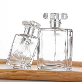 供应30ml香水瓶子扁方形按压喷雾卡口香水瓶空瓶50ml香水小样瓶子