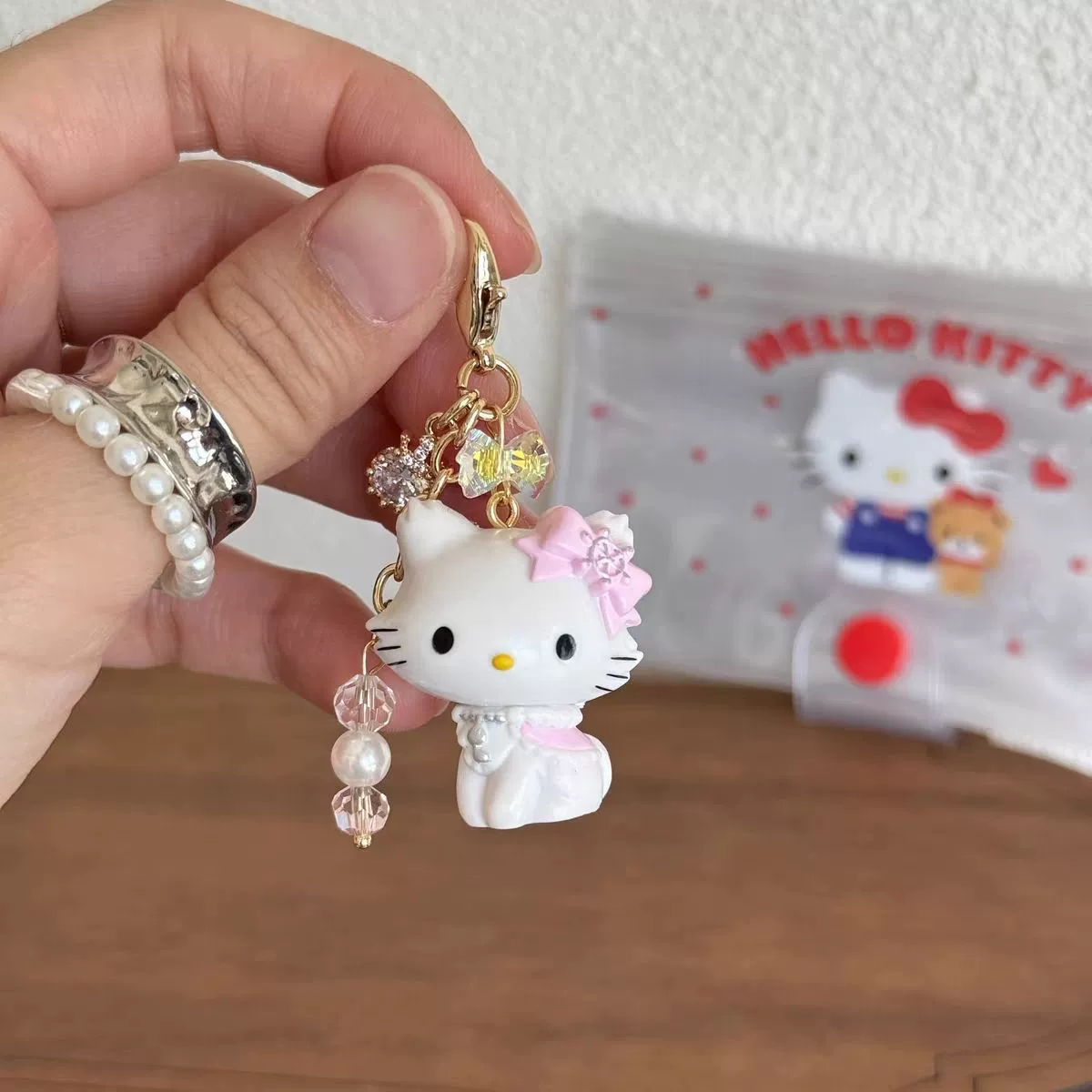 Подвеска-брелок Hello Kitty с молнией и цепочкой, для телефона DIY, королевский котёнок, 5×3×2 см
