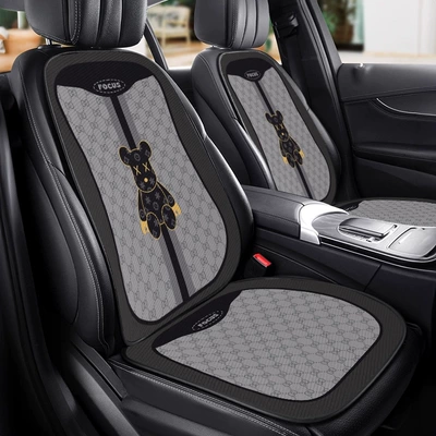 Car Seat Cushion, Universal Seat: Seat cushion, seat cover - e0537i-grizzly-bear-driving-seat-set-velvet-pad-a03-code