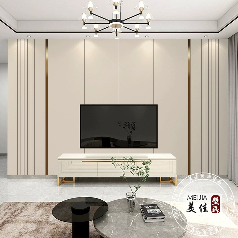 Wall wallpaper (1 m²) seamless luxury line grille, multiple substrates and embossed finishes