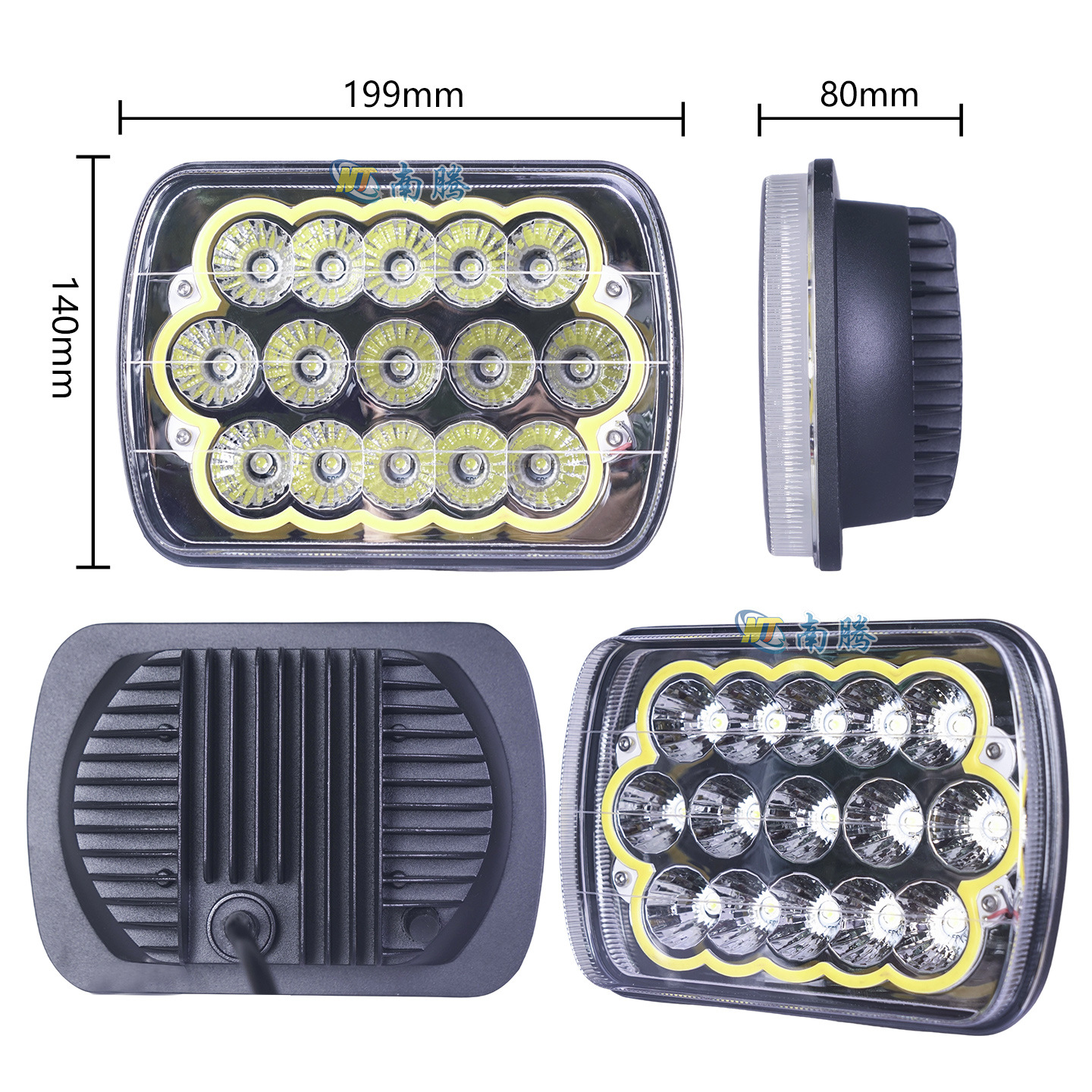 7 pulgadas lámpara de camión lámpara de camión lámpara de camión lámpara de trabajo de automóvil lámpara de carretera lámpara de lámpara de carro accesorios de fundición a presión
